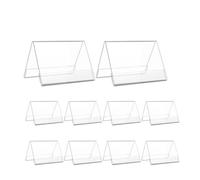 Changyeah 10 pezzi Espositore da Tavolo, a forma di tetto, 15 × 10 cm Mini titolare di carta di prezzo e porta,Chiaro Acrilico Poster da Banco Espositori Plexiglass per Poster,Negozio, Porta