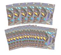 Changyeah 100 sacchetti in Mylar con chiusura lampo, 10 x 15 cm, la punta della borsa c'è un foro che può essere utilizzato sullo scaffale, che è più comodo da organizzare.