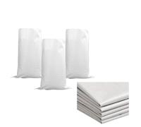 Changyeah 15 Pezzi Sacchi Giardinaggio, 60x100 cm Sacchi per Macerie,Sacchi per Detriti, Sacchi Sabbia Antiallagamento,Sacchi Sabbia Antiallagamento Borsa Bianca Tessuta Riutilizzabile