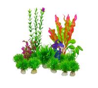 Changyeah 16 piante artificiali per acquario, alghe, per creare un mondo sottomarino, piante in plastica, piante artificiali da stagno, per acquario, decorazione