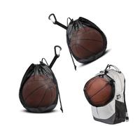 Changyeah 2 pezzi borsa a rete per pallacanestro, borsa a rete per pallacanestro, accessori per pallavolo, nero, 30,5 x 25,4 cm