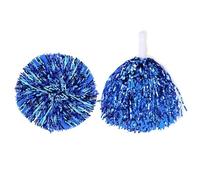 Changyeah 2 pompon da cheerleader, fiori a mano, per sport, danza, celebrazioni (blu)