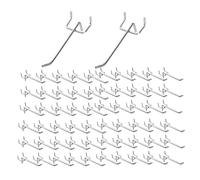 Changyeah 60 ganci da parete a forma di J in ferro, a parete, verniciati a polvere, argento, moderni, minimalisti, lavagne, ganci da parete, ganci