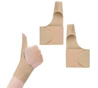 Changyeah Guaina elastica per il polso, 2 pezzi, fascia per pollice destra sinistra, per sindrome del tunnel carpale, per polso (colore della pelle)