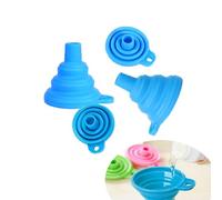 Changyeah Imbuto pieghevole in silicone, 4 pezzi,Imbuto pieghevole in silicone,imbuto da cucina, per trasferimento di liquidi di birra, durevole e attraente (blu, rosa)