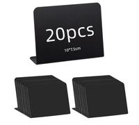 Changyeah Mini Lavagna Clip Piccola,20 pezzi Mini lavagne in plastica facile da cancellare,cartelli in ardesia da terra, per buffet, etichette dei prezzi,etichetta per matrimonio, 10 x 7,5 cm (nero)