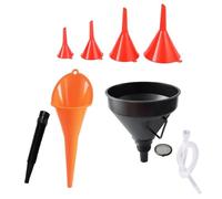 Changyeah Set di imbuti per auto, set di 6 imbuti di riempimento, imbuto dell'olio in plastica con collo lungo, imbuto del carburante con apertura ampia, set universale per auto, officina