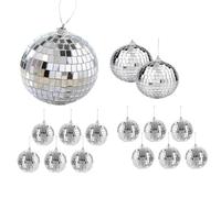 Changyeah Sfera specchiata,15 Pezzi Sfera a Specchio palla Discoteca,colore argento, da appendere, per feste, discoteca e Matrimonio,per Decorazione Degli Alberi di Natale,Decorazione delle