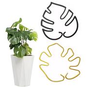 Changyeah Supporto per piante da interno, 2 pezzi, supporto per piante da giardino, supporto per piante rampicanti, supporto per piante in vaso (oro e nero)