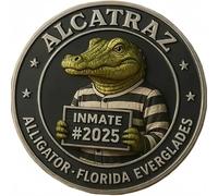 CHANGYUE ALligator Alcatraz Challenge Co-in, alligatore Alcatraz Umorl Humorble Coins of the United States for History Fanatics Collect Regalo