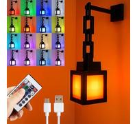 CHANGYUE Lampada notturna a lanterna pixelata, ricaricabile tramite USB, luce d'atmosfera a LED con 16 colori, luci da parete o da tavolo, decorazione per sala giochi, regalo per ragazzi e ragazze