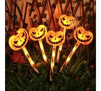 CHANGYUE Luci di della zucca solare for decorazioni di Halloween all'aperto, lampada del percorso a energia solare di Halloween con timer, decorazioni for illuminazione leggera fantasma for patio da