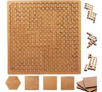 CHANGYUE Puzzle con vassoio frattale, puzzle in legno che piega la mente, puzzle in legno difficili e difficili, pensiero inverso impegnativo puzzle senza immagine regalo per adulti (A)