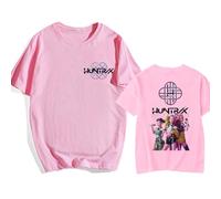 CHANGYUE T-Shirt KPOP Demon Hunters, Merch dei Cacciatori di Demoni, Maglietta a Maniche Corte Rotonda con Stampa a Gruppo for Uomini e Donne (Rosa M)