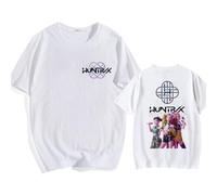 CHANGYUE T-Shirt KPOP Demon Hunters, Merch dei Cacciatori di Demoni, Maglietta a Maniche Corte Rotonda con Stampa a Gruppo for Uomini e Donne (White S)