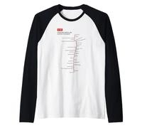 Changzhou Train Railway - Souvenir Route Map China Maglia con Maniche Raglan