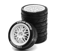 Chanmoo Pneumatici 1/10 RC On Road e ruote da rally in plastica 12 mm Hex Drift Pneumatici per scala 1:10 Racing Touring Street Car Tamiya TT01 TT02 XV01 TA06 A959 144001 HPI KYOSHO HSP PTG2 Traxxas