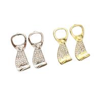 Channel V - Set di 2 orecchini con strass a forma di lattina, in oro e argento, misura unica, in lega di acciaio, con strass