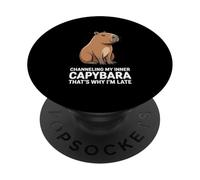 Channeling my Inner Capybara Grafica divertente per bambini PopSockets PopGrip Adesivo