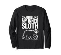 Channeling My Inner Sloth Bear Lazy Sloths Maglia a Manica