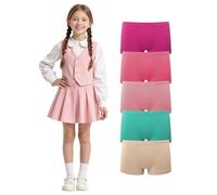 Channo Culotte da Ragazza in Nylon Elasticizzato: Senza Cuciture e Traspiranti per la Scuola l’Uso Quotidiano e Le attività Sportive Confezione da 5 Multicolore 4-16 Anni(Multicolor2,12-14 Anni)