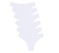 Channo Culotte Donna in Cotone 6 Pezzi - Mutande Brasiliane Traspiranti e Comode, Slip Intimo Bianco L/XL