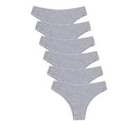 Channo Culotte Donna in Cotone 6 Pezzi - Mutande Brasiliane Traspiranti e Comode, Slip Intimo Grigio L/XL