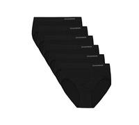Channo Mutandine Classiche da Donna in, Senza Cuciture con Effetto Invisibile, Vita Alta, Colore Unito - Confezione da 6, Nero, 3XL