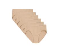 Channo Mutandine Classiche da Donna in, Senza Cuciture con Effetto Invisibile, Vita Alta, Colore Unito - Confezione da 6, Visone, 4XL