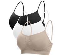 Channo Reggiseno Microfibra Donna Senza Ferretto: Bralette Senza Cuciture Comoda Invisibile Set da 3 (Assortimento M)