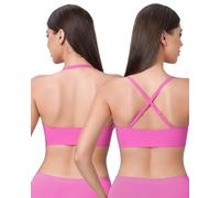 Channo Senza Ferretto Reggiseno Donna: Coppe A e B 3 Modi di Indossarlo con Imbottitura Poliammide Removibile Reggiseni Elasticizzato Appuntamento Viaggio Lavoro Festa Vita Quotidiana (Rosa L)