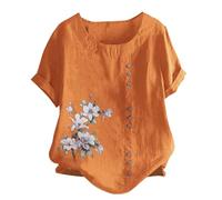 Chanpning Camicia Donna Elegante Manica Corta in Cotone Basic Top Estiva Larghi Camicetta con Bottoni sul Colletto Tinta Unita Classica Camicetta Donna Scollatura Profonda per Lavoro Ufficio da Sera