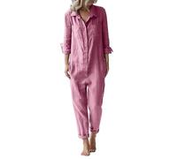 Chanpning Completo Donna Lino Elegante 2 Pezzi Pantalone Lungo Estivo Completo Elegante Comodi Tuta Casual Curvy Set Estiva Tute Leggera Taglie Forti Completi Cerimonia Spiaggia Maniche 3/4 Palestra