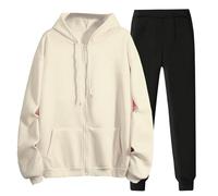 Chanpning Completo Elegante Donna Curvy Tuta Invernale Comode Complete Pullover Manica Lunga E Pantaloni Jogging Tute Due Pezzi Da Ginnastica Completi Set Sportivo Leggera Taglie Forti Casual