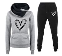 Chanpning Tute Donna Casual Taglie Forti Completi Due Pezzi Curvy Complete Felpe Con Cappuccio E Pantaloni Vita Alta Completo Invernale Da Passeggio Tuta Abbigliamento Sportivo Larghi Comode Palestra