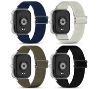 CHANRASI 4 pezzi cinturino Nylon compatibile con Xiaomi Redmi Watch 6/5/4,Regolabile Sportiva Cinturino in tessuto di nylon elastico per Xiaomi mi band 8 Pro/9 Pro