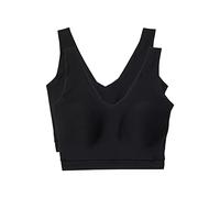 Chantelle Softstretch Padded V-Neck Bralette Reggiseno, Opaco, Nero (Confezione da 2), Medium/Large (Pacco da 2) Donna