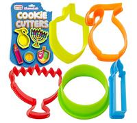 Chanukah Cookie cutter set - 5 pezzi - Menorah, dreidel, oliera, Chanuka Gelt e candela a forma di stampi in plastica - Chanukah casseruola by The kosher Cook