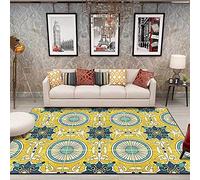 Chanxiang666 la camera da letto e la decorazione della casa rug 120x160cm Motivo floreale retrò, grande cerchio giallo Letto Il Soggiorno la Sala da Pranzo Il Portico 120x160cm