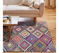 Chanxiang666 Tappeti sala Camera da Letto 130x190cm Rombo geometrico stile etnico viola Decorate Tappeti Home Morbida Carpets130x190cm