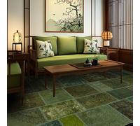 Chanxiang666 Tappeti Salotto Tappeti Moderni 120x250cm Patchwork stile etnico monocromatico verde Antiscivolo, Lavabile, Cameretta dei Bambini, Soggiorn 120x250cm