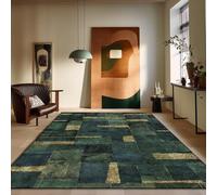 Chanxiang666 Tappeto a Pelo Corto per Il Soggiorno 120x200cm Patchwork geometrico verde scuro per la camera da letto e la decorazione della casa rug 120x200cm