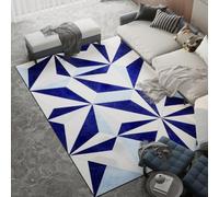 Chanxiang666 Tappeto a Pelo Corto per Il Soggiorno 120x200cm Triangolo geometrico blu e bianco per la camera da letto e la decorazione della casa rug 120x200cm