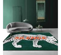 Chanxiang666 Tappeto a Pelo Corto per Il Soggiorno 80x150cm Carattere leopardo, silenzio, verde Antiscivolo, Lavabile, Cameretta dei Bambini, Soggiorn 80x150cm