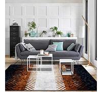 Chanxiang666 Tappeto a Pelo Corto per Il Soggiorno 80x150cm Mosaico geometrico moderno marrone Antiscivolo, Lavabile, Cameretta dei Bambini, Soggiorn 80x150cm