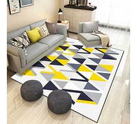 Chanxiang666 Tappeto a Pelo Corto per Il Soggiorno 80x150cm Triangolo geometrico moderno giallo e blu Antiscivolo, Lavabile, Cameretta dei Bambini, Soggiorn 80x150cm