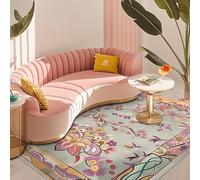 Chanxiang666 Tappeto Grande per Cameretta 150x200cm Floreale Pastorale Viola Rosa per la camera da letto e la decorazione della casa rug 150x200cm