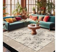 Chanxiang666 Tappeto Grande per Cameretta 150x200cm Pastorale floreale nero kaki per la camera da letto e la decorazione della casa rug 150x200cm