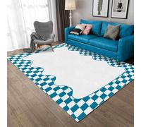 Chanxiang666 Tappeto Grande per Cameretta 150x200cm Quadrato geometrico monocromatico blu per la camera da letto e la decorazione della casa rug 150x200cm