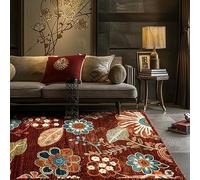 Chanxiang666 Tappeto Grande per Cameretta 150x200cm Stile pastorale floreale rosso vino per la camera da letto e la decorazione della casa rug 150x200cm